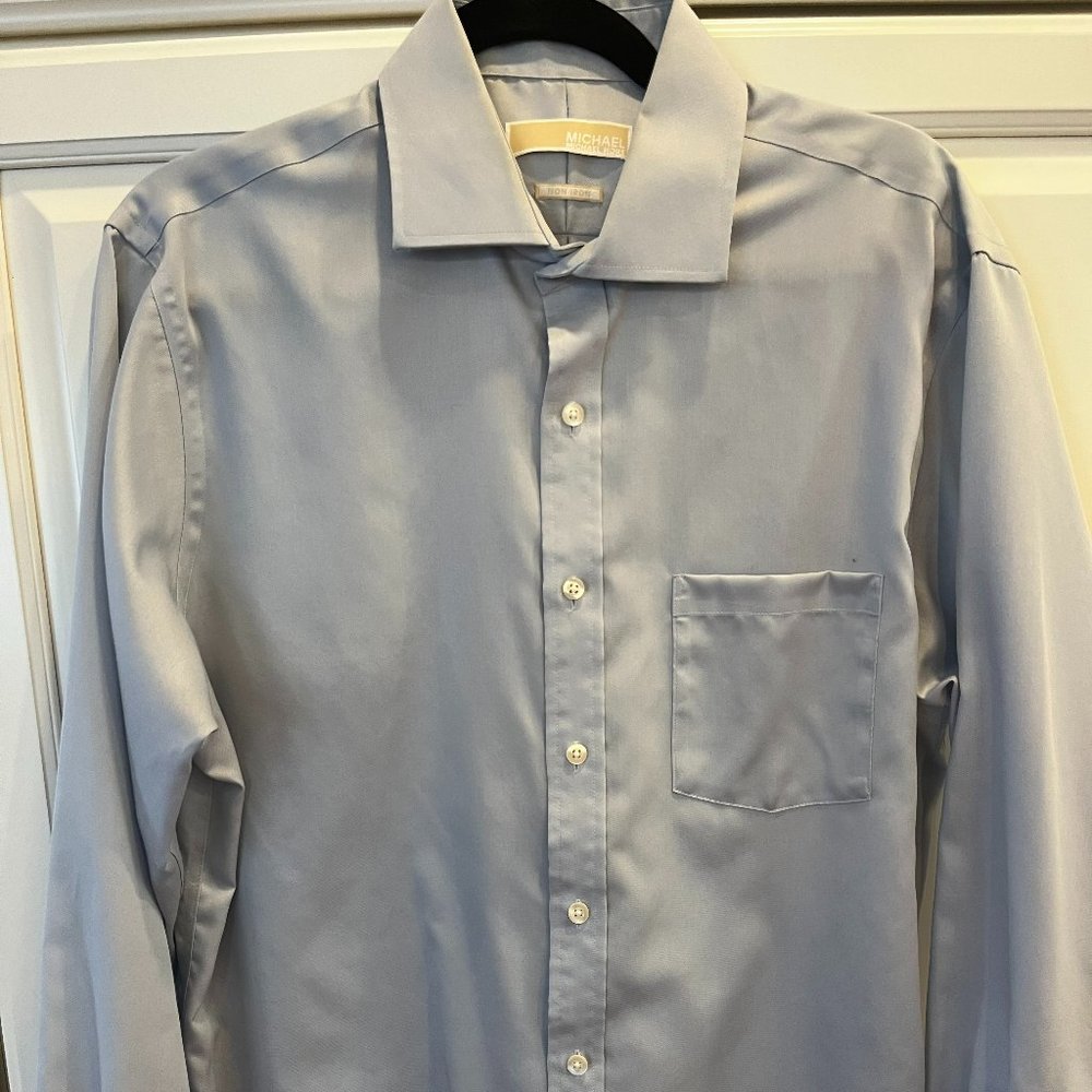 Michael Kors Non-Iron Light Gray Dress Shirt - Lightly Worn - Size 16 34/35